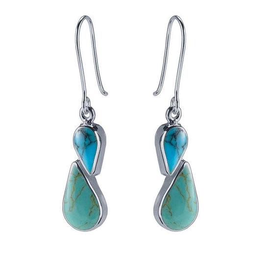 Sterling Silver Turquoise-Set Earrings
