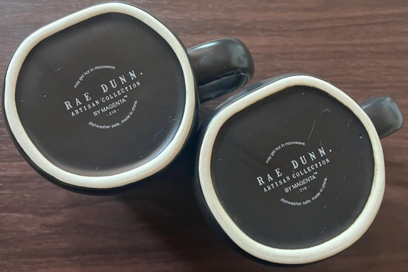 Rae Dunn Black Super Mom & Dad Mug Set (Pre-Owned)