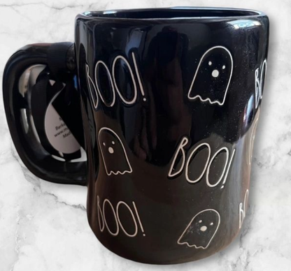 Rae Dunn Halloween Mug "BOO!" with Ghosts 2024