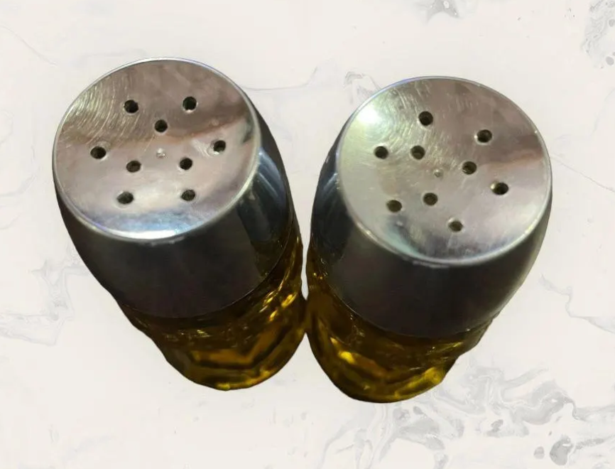 Vintage Amber Glass Salt & Pepper Shakers