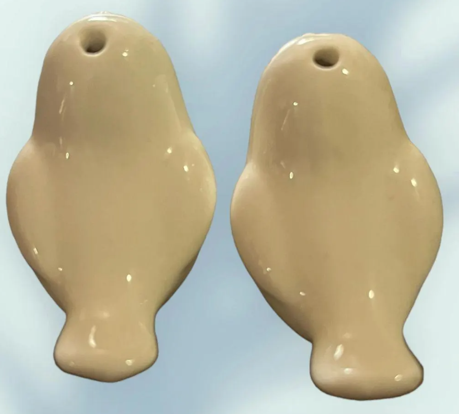 White Chickadee Salt & Pepper Shakers