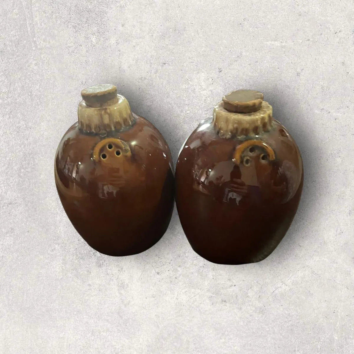 Hull Pottery Brown Salt & Pepper Shakers