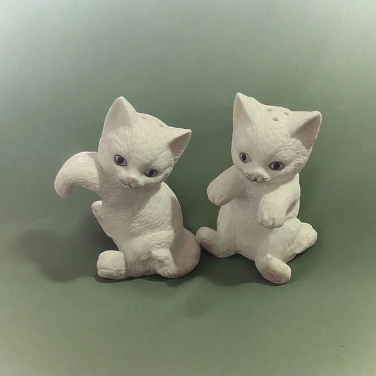 Hanging White Kitten Salt & Pepper Shakers