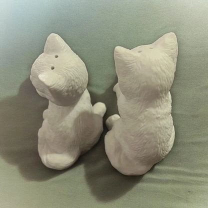 Hanging White Kitten Salt & Pepper Shakers