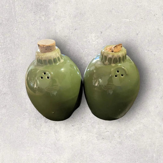 Hull Pottery Avocado Green Salt & Pepper Shakers