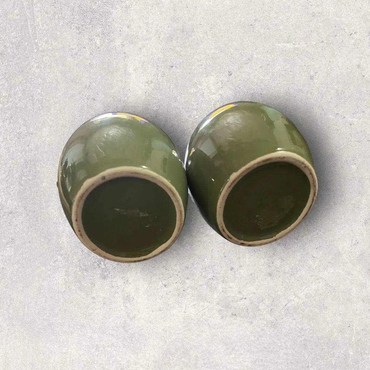 Hull Pottery Avocado Green Salt & Pepper Shakers