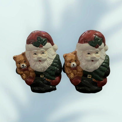 Santa Claus with Teddy Bear Salt & Pepper Shakers