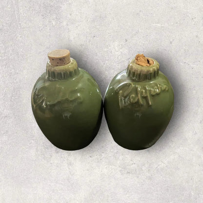 Hull Pottery Avocado Green Salt & Pepper Shakers