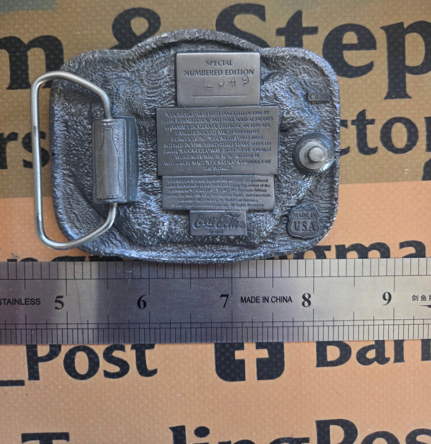 1998 Limited Edition Vintage Coca-Cola Belt Buckle with COA - Buckles of America