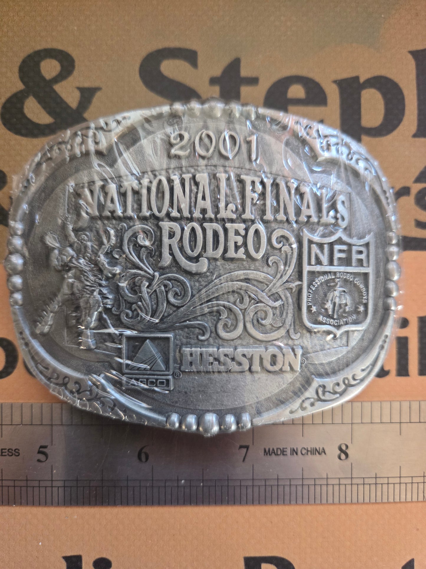 2001 Hesston NFR National Finals Rodeo Vintage Belt Buckle