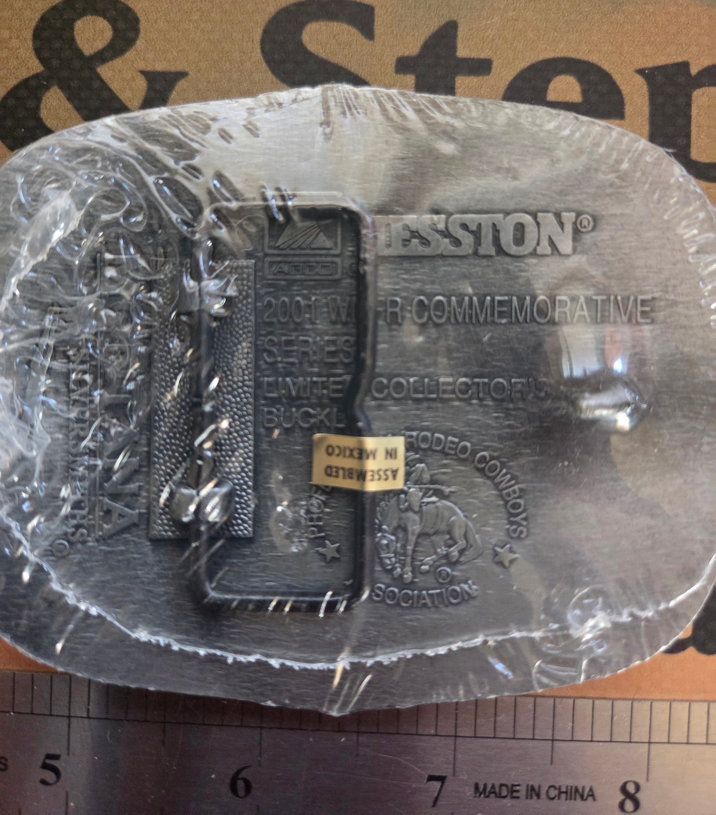 2001 Hesston NFR National Finals Rodeo Vintage Belt Buckle