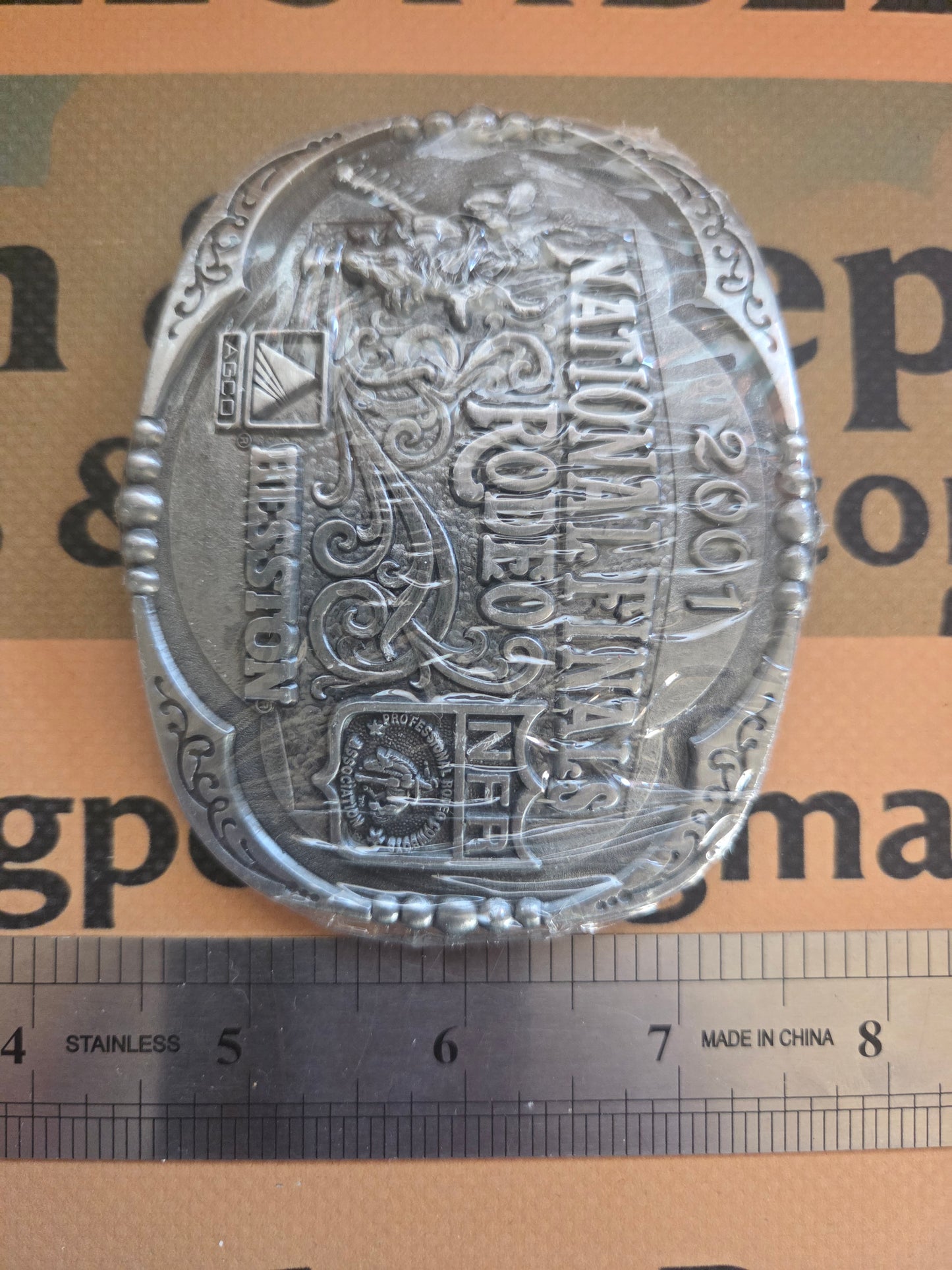 2001 Hesston NFR National Finals Rodeo Vintage Belt Buckle